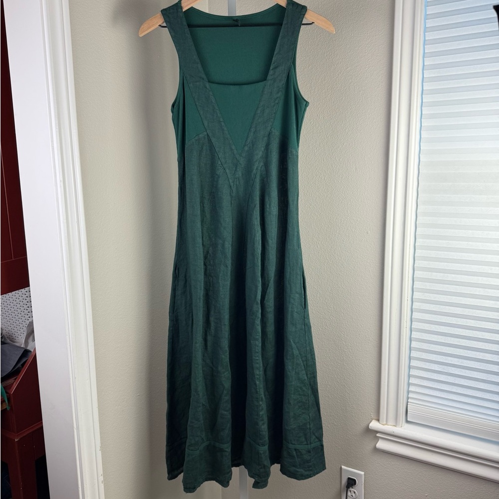INIZIO Italian Linen Green Dress